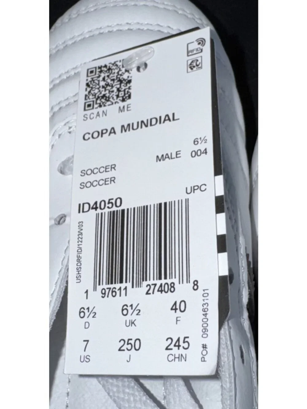 Adidas Copa Mundial FG Mens Leather Soccer Cleats Size 7 White Black ID4050